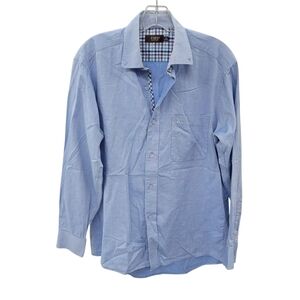 Firs Natural Style Sky Blue Men's Button Down Shirt